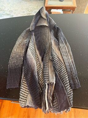 Love Token Open Knit Hooded Sweater
